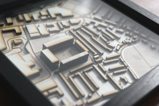 Fratton Park Portsmouth Map Hand Finished Frame