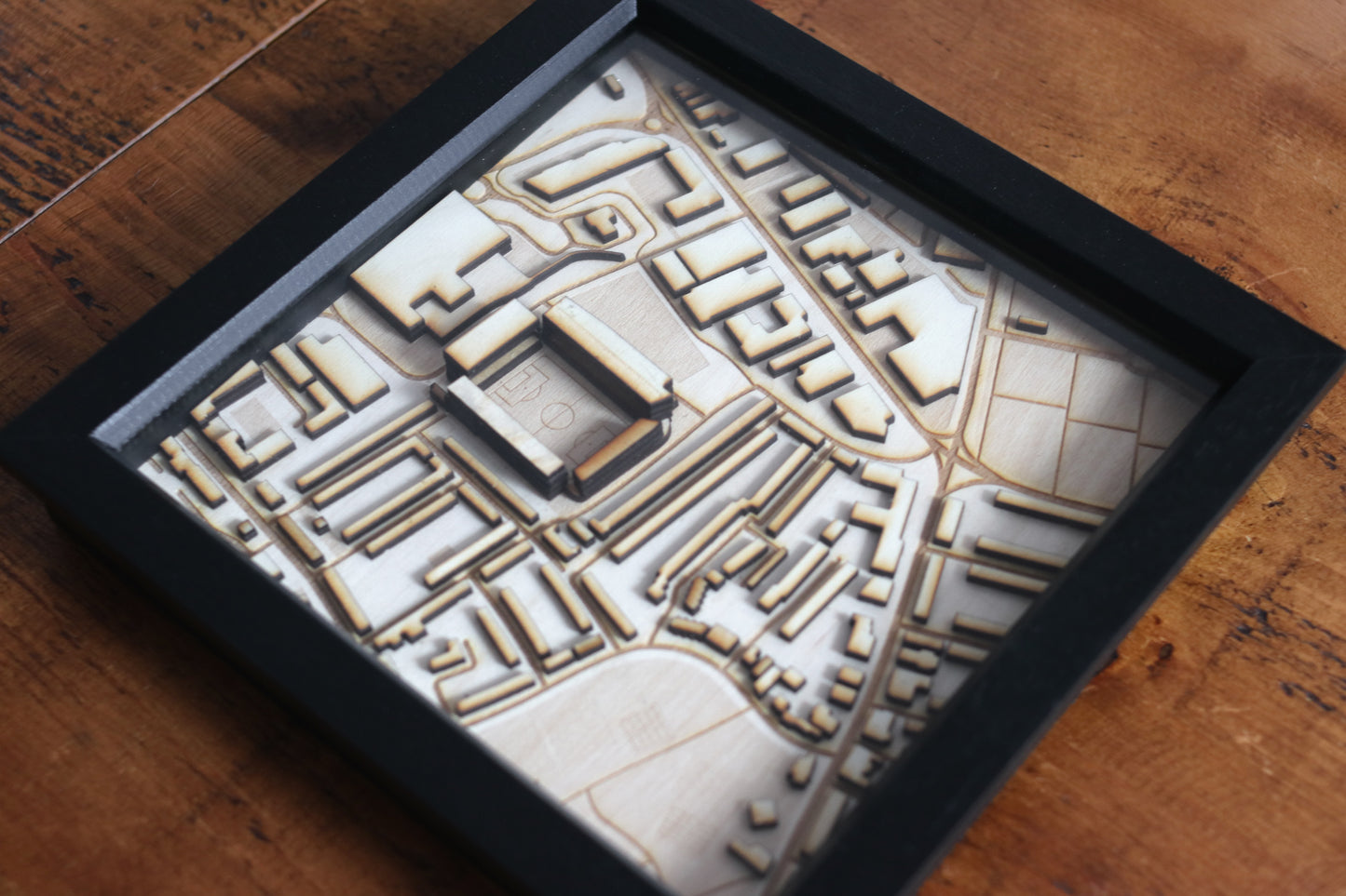 Fratton Park Portsmouth Map Hand Finished Frame