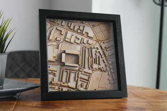 Fratton Park Portsmouth Map Hand Finished Frame