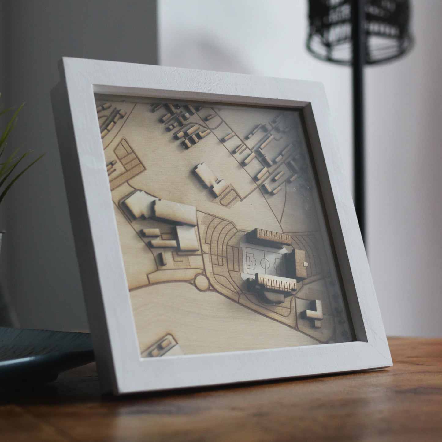 Kassam Stadium Oxford Map Hand Finished Frame