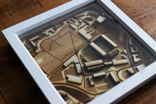 Portman Road Ipswich Map Hand Finished Frame