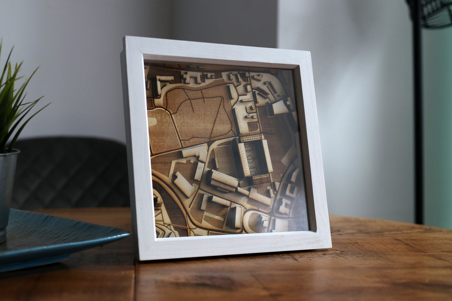 Portman Road Ipswich Map Hand Finished Frame