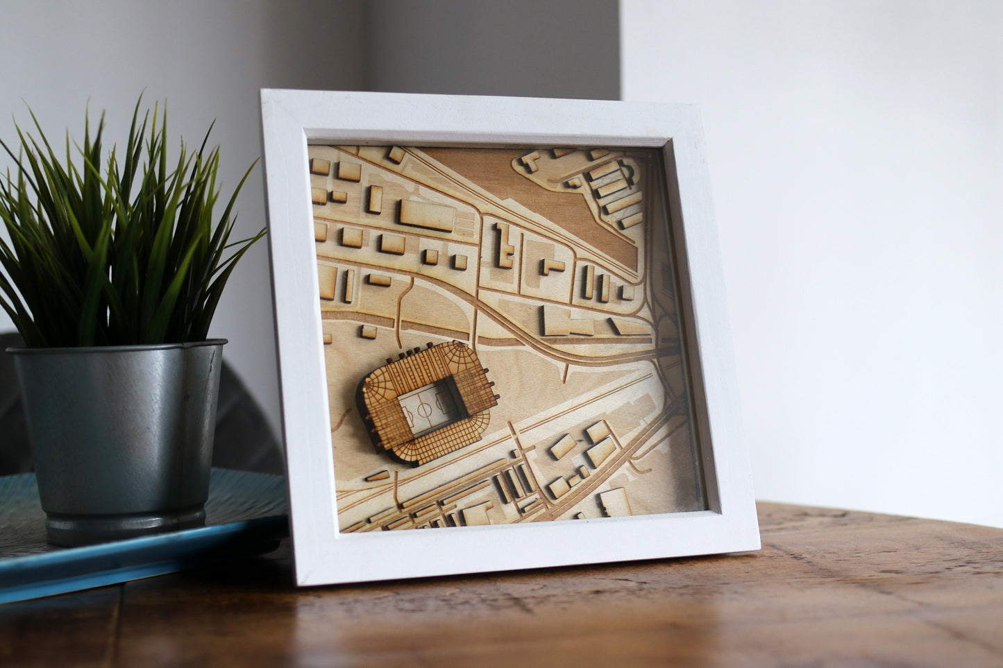 Old Trafford Map Hand Finished Frame