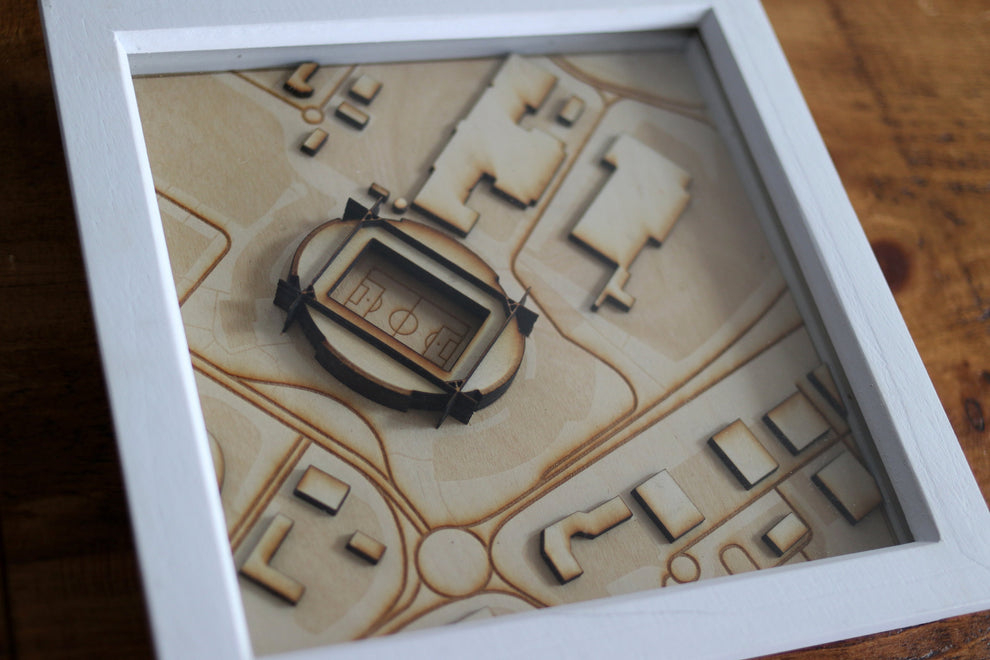 Reebok Stadium Map Hand Finished Frame – Wooden Grounds